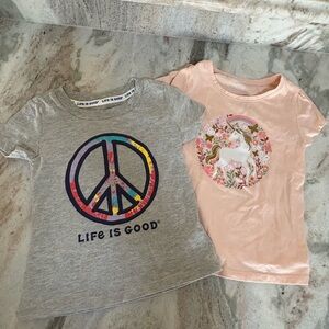 Life is Good Kids' Gray Peace Sign T-Shirt & unicorn
